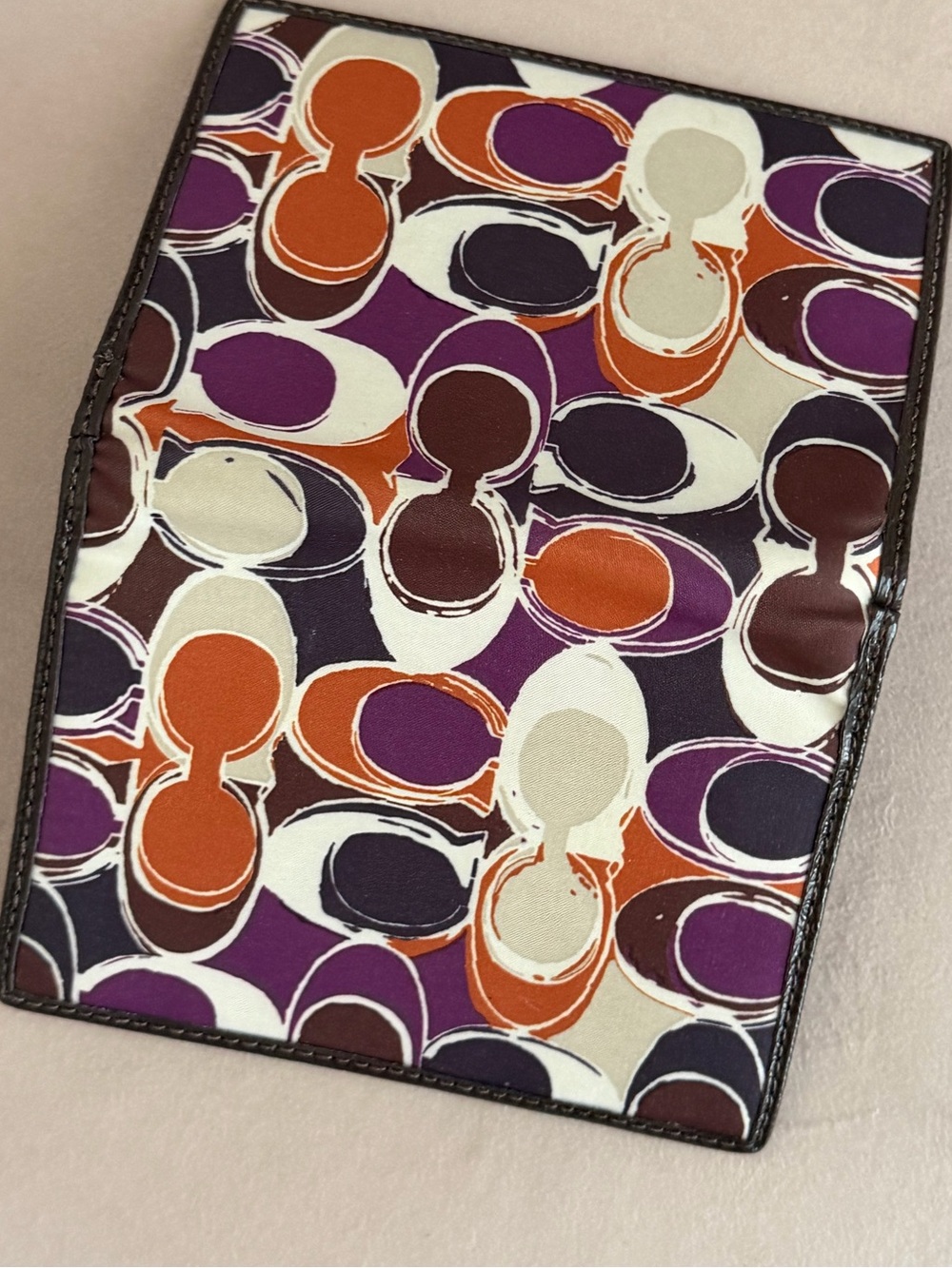COACH Sateen Signature Purple & Orange Flap Wallet Organizer 💜🤎🧡 - Picture 4 of 16